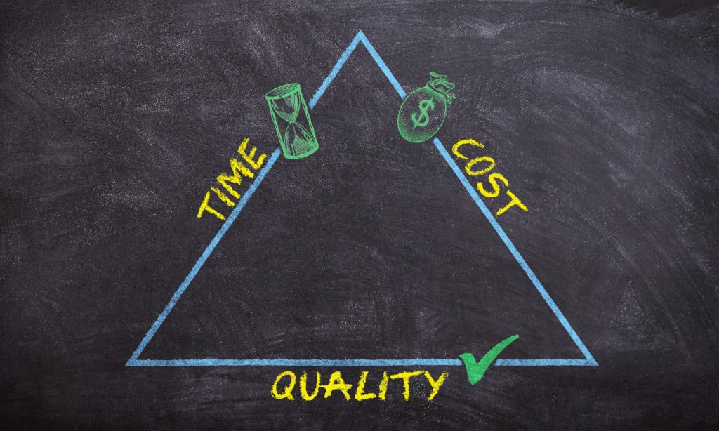 time cost and quality as a triangle