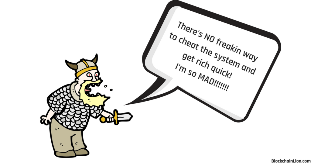 this image shows an angry person that is angry because he could not cheat the blockchain system